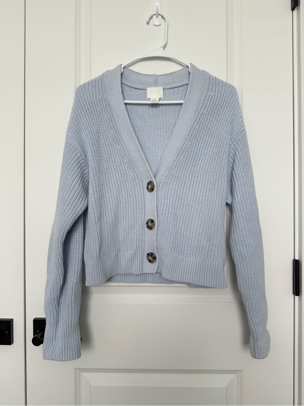H&M Baby Blue/Pale Blue Rib Knit Cardigan
